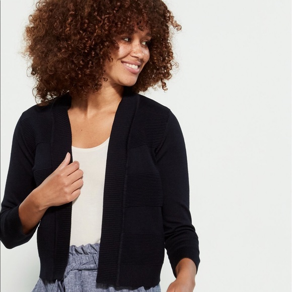 Premise Sweaters - Premise Navy Ribbed Shrug – Lightweight Open Front Cardigan, XL (NWT)